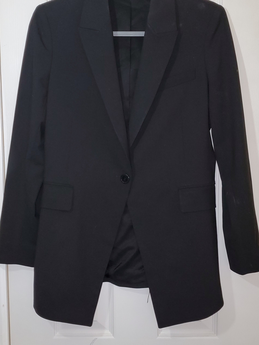Theory Black Single-Button Blazer with Notch Lapels - Picture 11 of 12